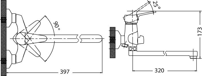 Смеситель Edelform Vito VT18102-2 универсальный