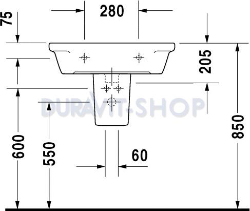 Раковина 65x51 Duravit Starck-2 0411650000