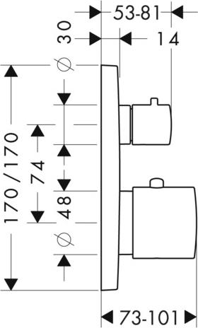 Термостат для душа Axor Citterio M 34705950, латунь