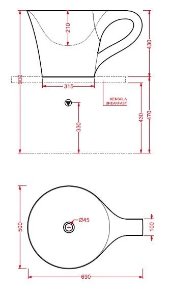 Раковина накладная ArtCeram Cup OSL005 01 00 белый