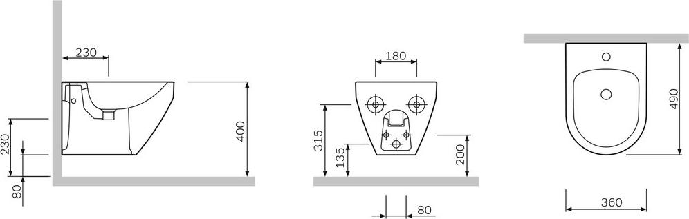 Биде подвесное AM.PM Spirit V2.0 C703411WH