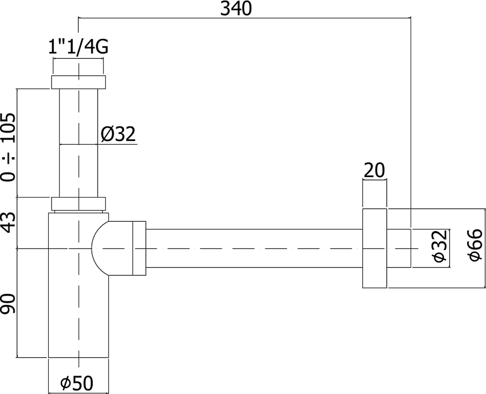 Сифон для раковины Paffoni ZACC240HG золото