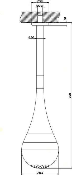 Верхний душ с кронштейном Gessi Goccia 33752#031, хром