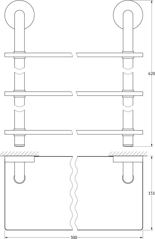 Полка Ellux Elegance ELE 040 3-ярусная 30 см