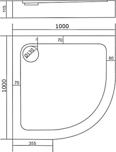 Душевой поддон Bas Раунд R ПН00031, 100x100