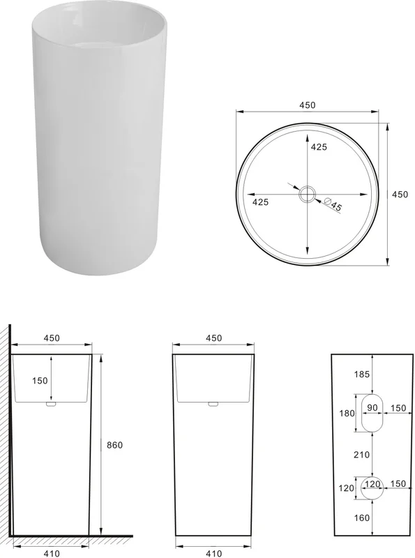 Раковина SantiLine SL-4014MW белый матовый