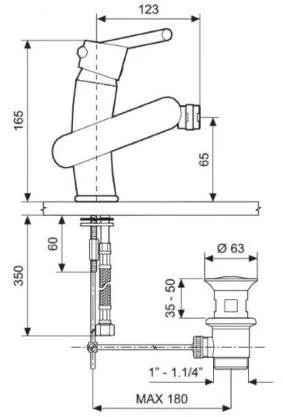 Смеситель для биде Emmevi Twist 6604SC хром