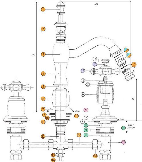 Смеситель Bandini Antica 562.920 CrOro для биде