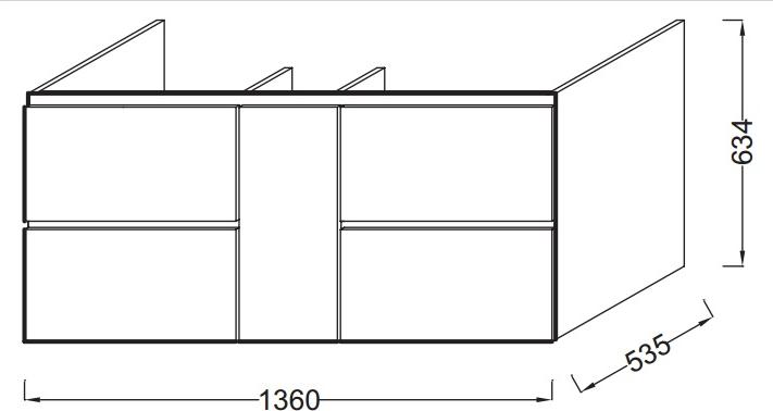 Тумба под раковину 135 см Jacob Delafon Soprano EB1335-N18 белый