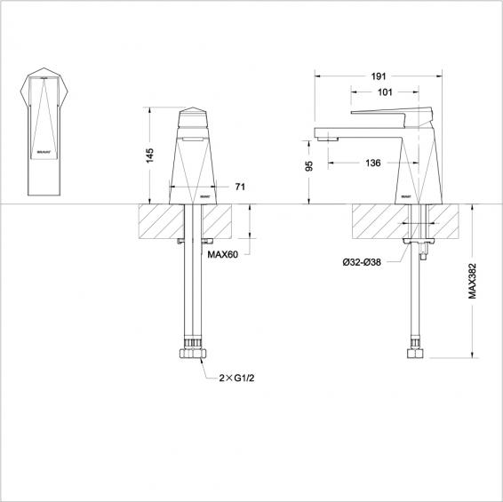 Смеситель Bravat Iceberg F176110G для раковины