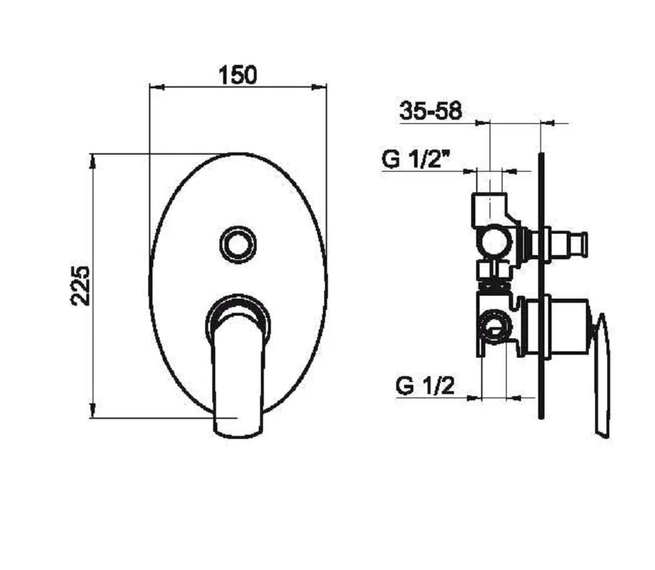 Смеситель для душа Webert Aria AI860101844 хром, белый