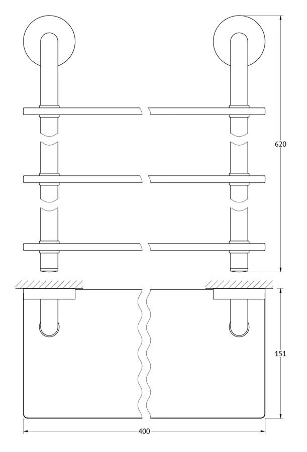 Полка Ellux Elegance ELE 041 хром