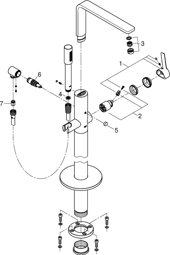 Смеситель Grohe Lineare New 23792DC1 напольный суперсталь