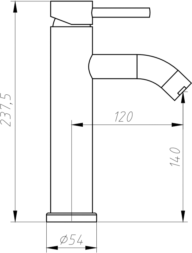 Смеситель для раковины Aquanet Static AF210-10S сталь