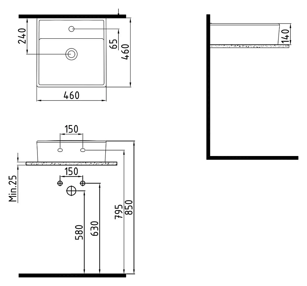 Раковина накладная Bien 90LG04601 белый