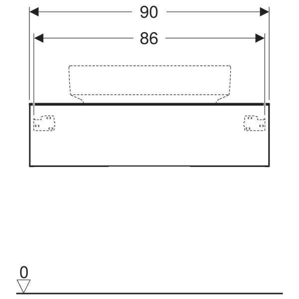 Тумба для комплекта 90 см Geberit VariForm 501.165.00.1, белый