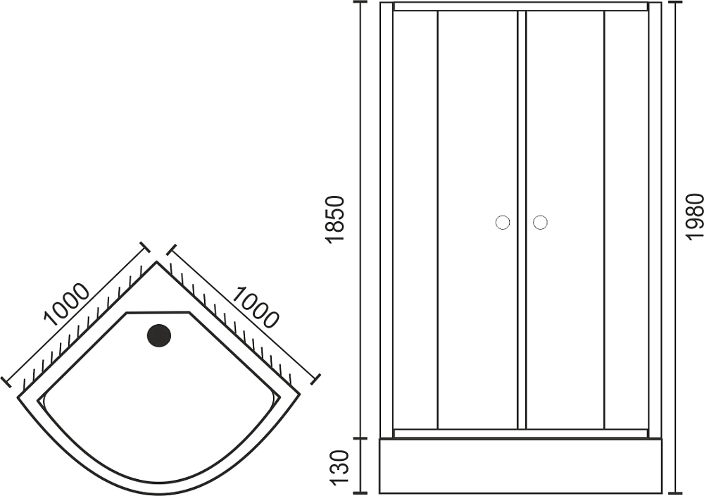 Душевой уголок Royal Bath RB 100HK-C