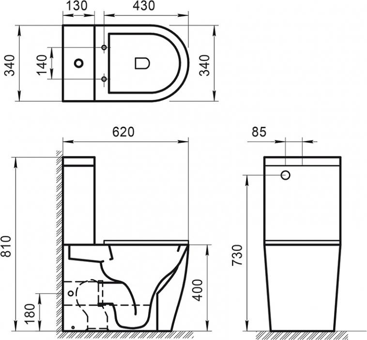 Чаша для унитаза-компакта BelBagno Sfera-TR BB2128CPR