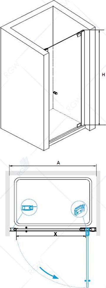 Душевая дверь RGW Hotel HO-04 80 см 01900708-31