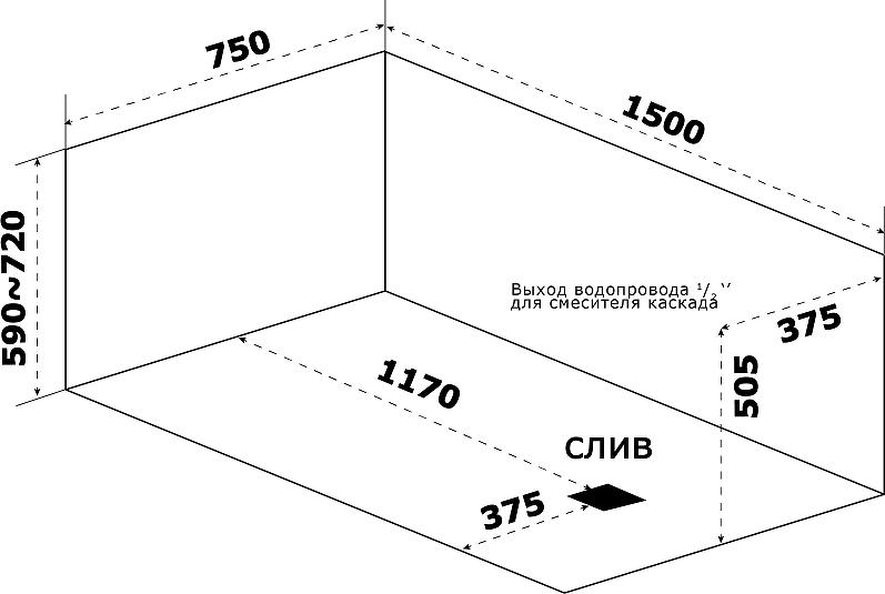 Акриловая ванна Bas Аякс 150x75 В 00128 с каркасом, белый