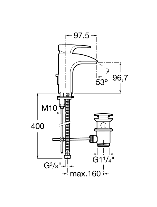 Смеситель для раковины Roca Thesis 5A3050C00