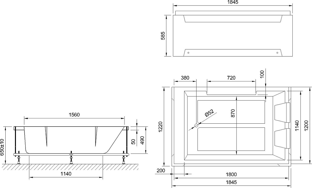 Акриловая ванна Royal Bath Triumph 180x120 RB 665100 с экранами