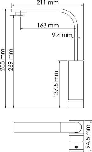 Смеситель для кухонной мойки Wasserkraft Abens 2007, черный матовый