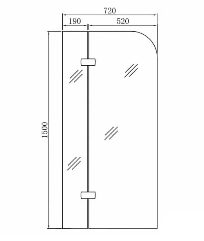 Шторка на ванну Bolu BL-375 Glass