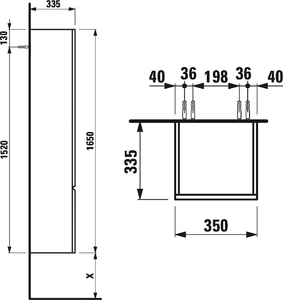 Шкаф-пенал Laufen Pro 4.8312.2.095.423.1 R