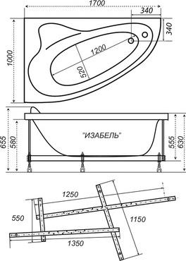 Акриловая ванна Triton Изабель 170x100 Н0000020132