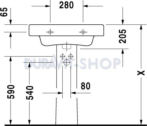 Раковина 65x52 Duravit Happy D 0417650000