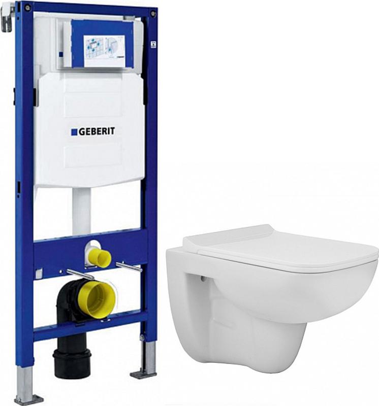 Комплект инсталляции Geberit Duofix UP320 111.300.00.5 с подвесным унитазом Jaquar Florentine FLS-WHT-5953 с крышкой-сиденьем микролифт