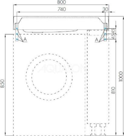 Раковина Aquaton Рейн 80 1A72113KRW210, графит