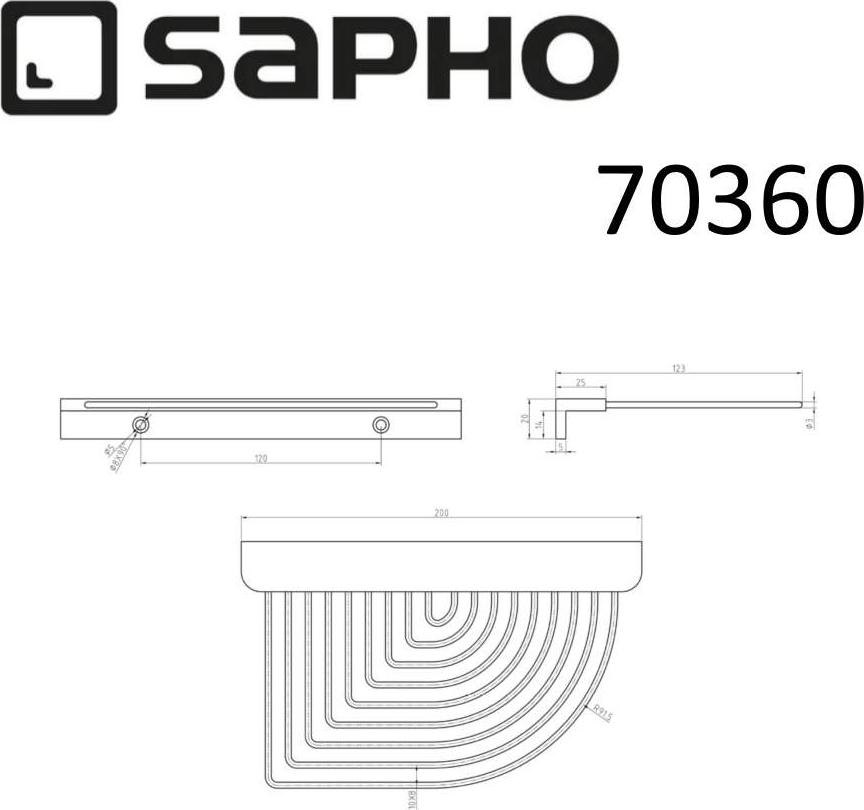 Угловая полочка Sapho Smart 70360, хром