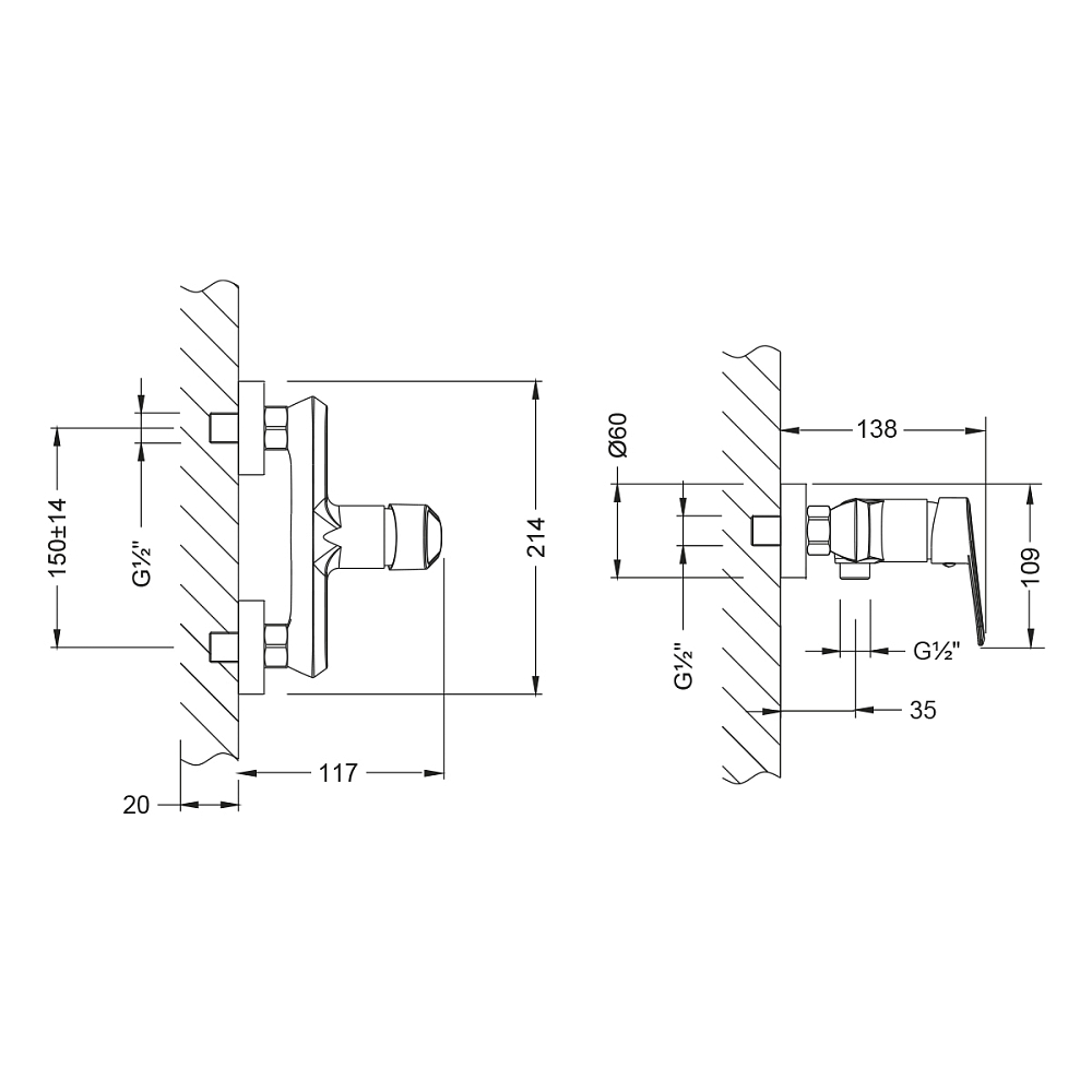 Смеситель для душа Lemark Point LM0303C хром