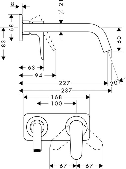 Смеситель для раковины Axor Citterio M 34115950, латунь