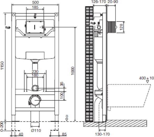 Комплект Jacob Delafon Escale E5504-NF/E1306-00