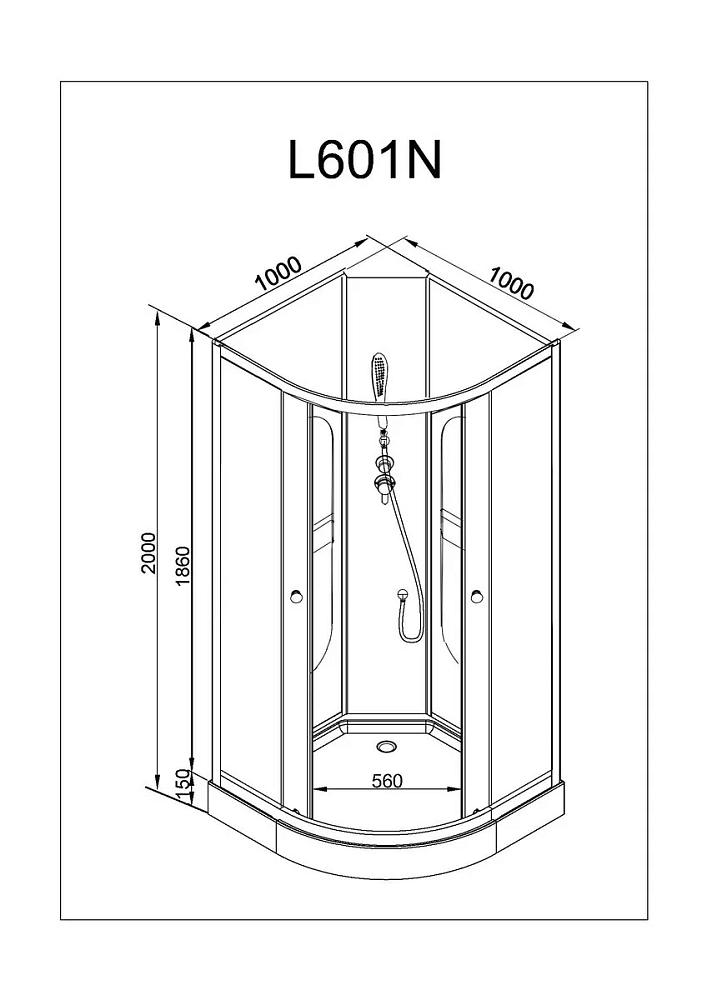 Душевая кабина Deto L L601N