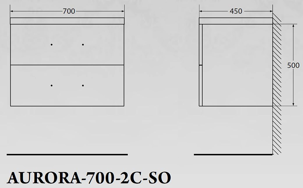 Тумба для комплекта Belbagno Aurora-700-2C-SO-PP