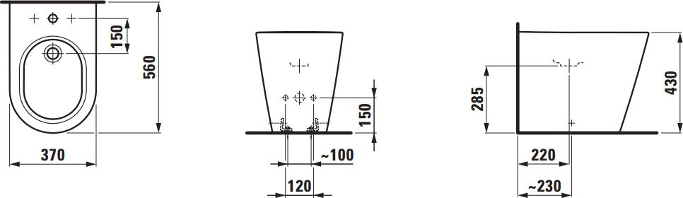 Напольное биде Laufen Kartell 8.3233.1.000.302.1