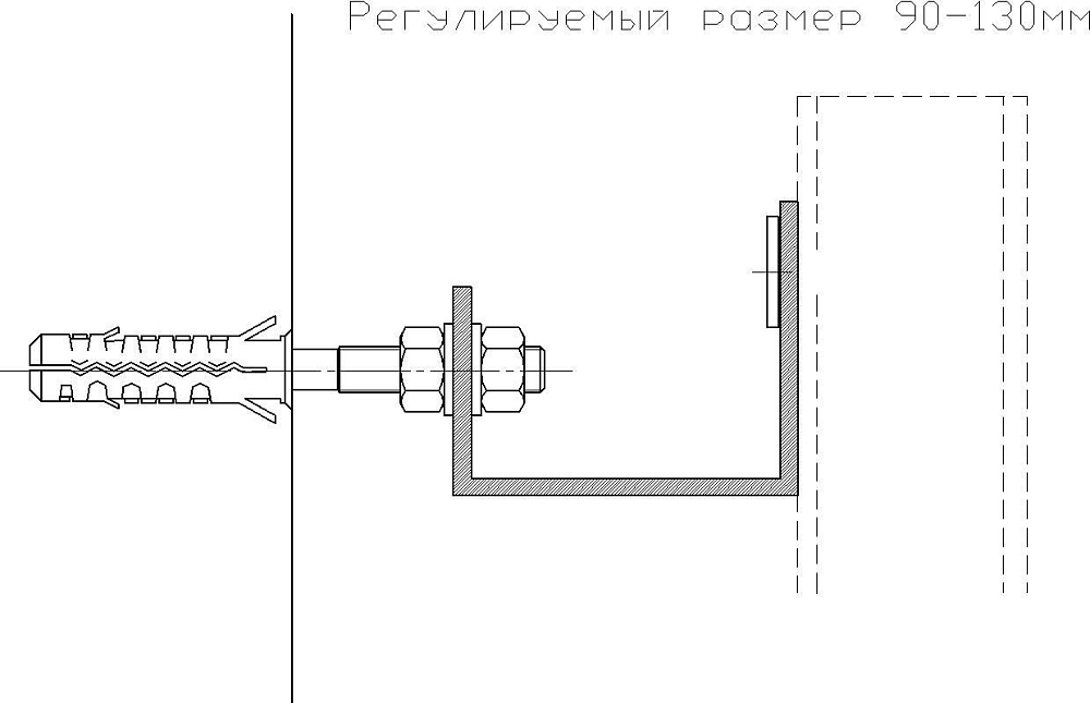 Комплект крепления для инсталляций к стене Aquatek KKI-0000002 90-130 мм