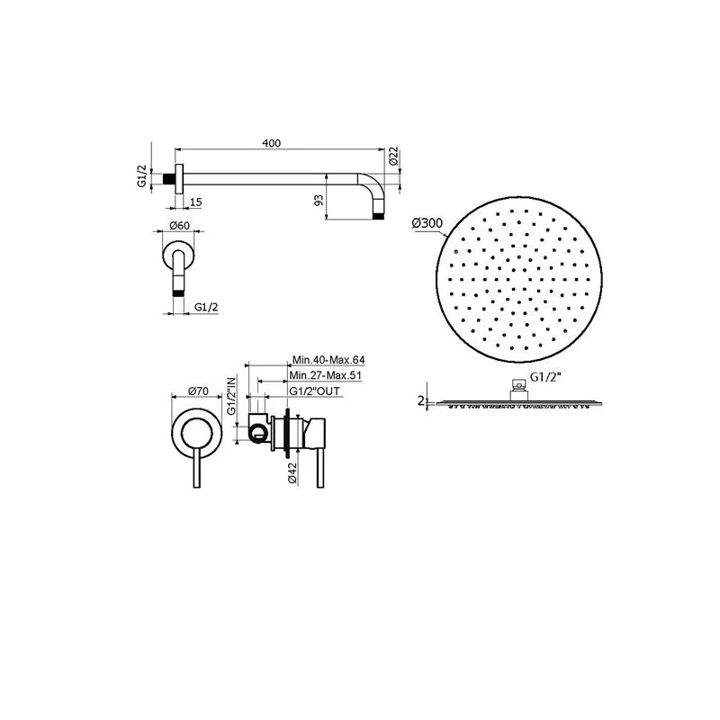 Душевая система Plumberia Selection Ixo KITXO01CRKING хром