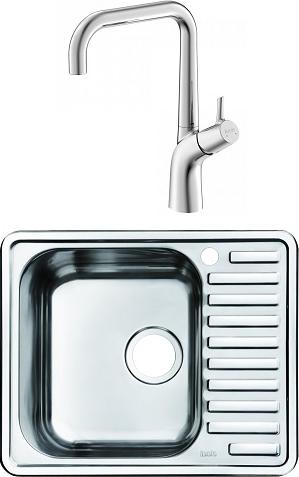 Комплект кухонная мойка Iddis Strit STR58PLi77 хром + смеситель Iddis Kitchen Line K07SB0LI05