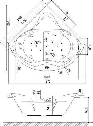 Акриловая ванна Excellent Konsul 150х150 WAEX.KON15WH