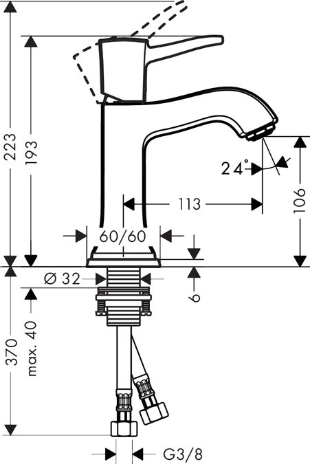 Смеситель для раковины Hansgrohe Metropol Classic 31301000, хром