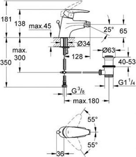 Смеситель для биде Grohe Eurodisc 33184001