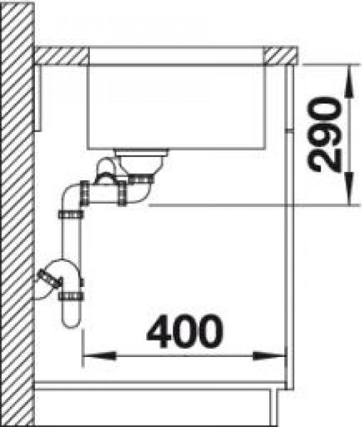 Кухонная мойка Blanco Andano 500/180-U 522991 чаша слева