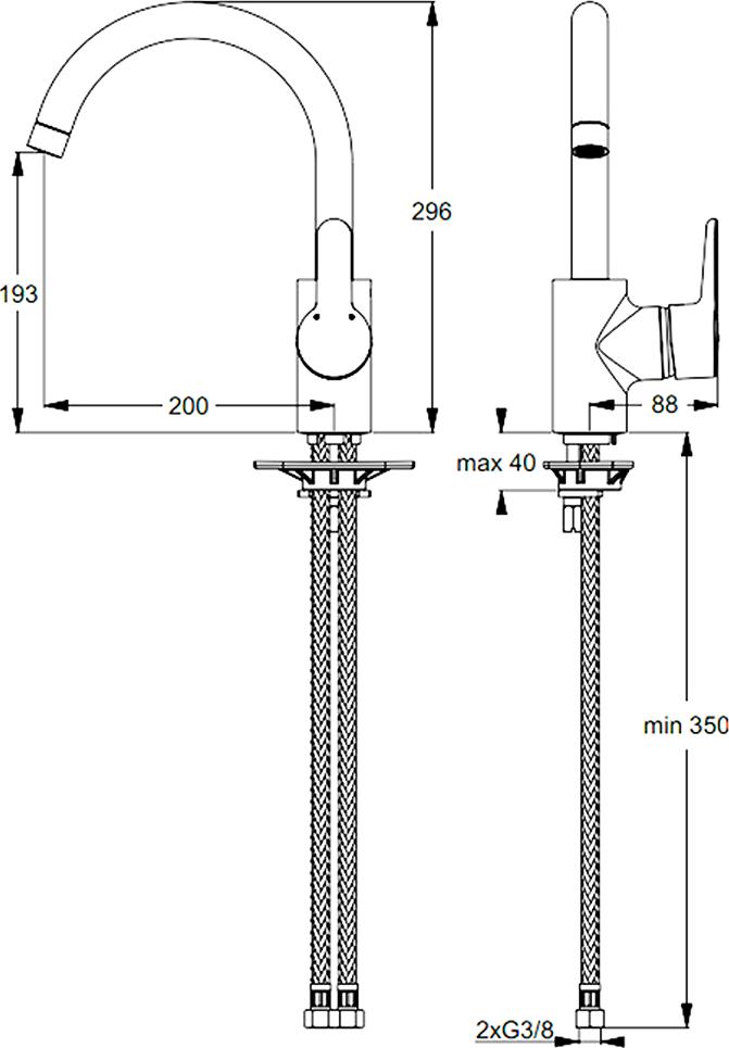 Смеситель Ideal Standard Connect Blue B9932AA для кухонной мойки