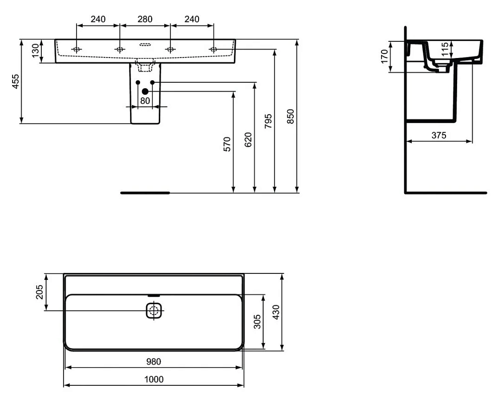 Раковина Ideal Standard Strada II T364001 белый