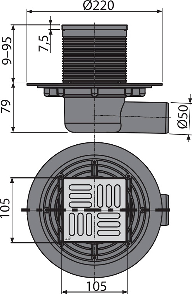 Душевой трап AlcaPlast APV101